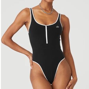 COPY - ALO Supernova Bodysuit in black and white